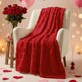 Horaldaily Valentine Blanket Throw, Red Love Heart Soft Fuzzy Plush Faux Fur Cozy Blankets for Couch Sofa Bed Lounging, Ideal Gifts for Kids Adults Wife Self, 60x80