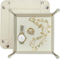 UnionBasic Valet Tray, Jewelry Tray for Rings Watches Earrings, Entryway Catchall Caddy for Coins Keys Change, Nightstand Organizer Bedside Valet Holder, Trays for Electronic Gadgets, Lychee Beige
