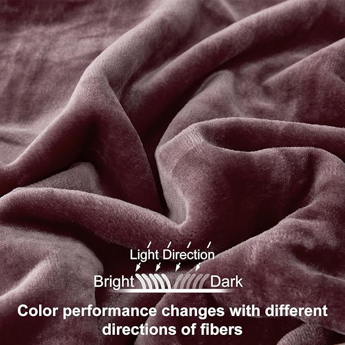 JYK Fleece Plush Blanket, Korean Mink, Queen 79" x 91" - Super Soft, Warm, Lightweight, Cozy Fuzzy Solid Color Brown