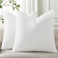 Pallene Faux Fur Plush Spring Throw Pillow Covers 22x22 Set of 2, Soft Fluffy Couch Pillow Covers for Living Room, White