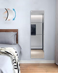 Shatterproof Full Length Mirror Tiles for Wall,Body Mirror for Kids,4Pcs 11.5"x11.5",Frameless Acrylic Plastic,Unbreakable Acrylic Non Glass Self Adhesive Wall Mounted for Home,Bathroom,Door