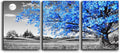 Wall Art For Living Room Black And White Blue Tree Moon Canvas Wall Decor For Home Artwork Huge Painting 20" X 28" 3 Pieces Canvas Print For Bedroom Decor Modern Salon Kitchen Office Hang A Picture