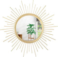 Gold Mirrors for Wall Metal Sunburst Wall Mirrors Home Décor Decorative Hanging Wall Art for Living Room Bedroom Entryway Large 24" x 24"