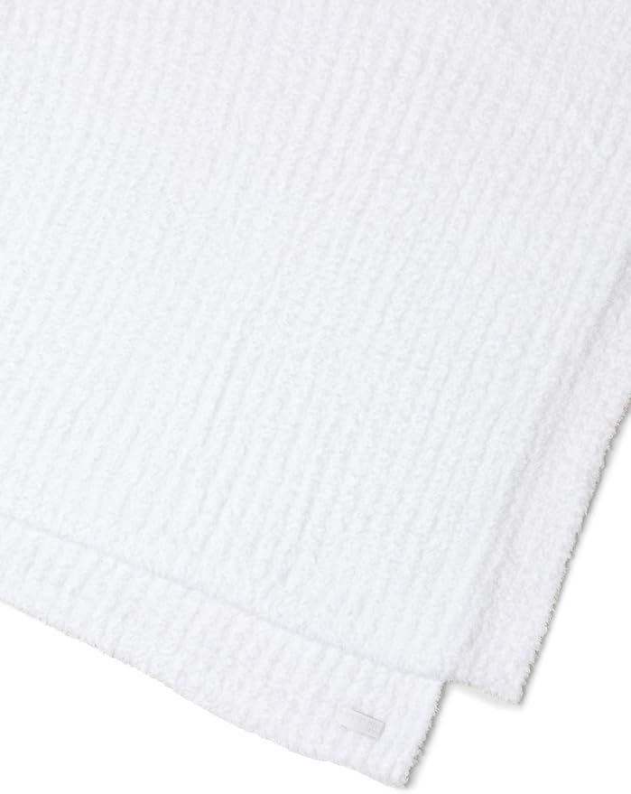 Barefoot Dreams® CozyChic® Ribbed Bed Blanket, Ultra Soft Plush Microfiber Blanket for Bed, Warm & Lightweight Cozy Bedding Layer, Textured Knit, King Size, White