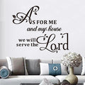 Christian Wall Decals for Living Room: Bible Verse Quotes Inspirational Positive Vinyl Art Wall Stickers for Bedroom Wall Decor - As for Me and My House 24" X 20"
