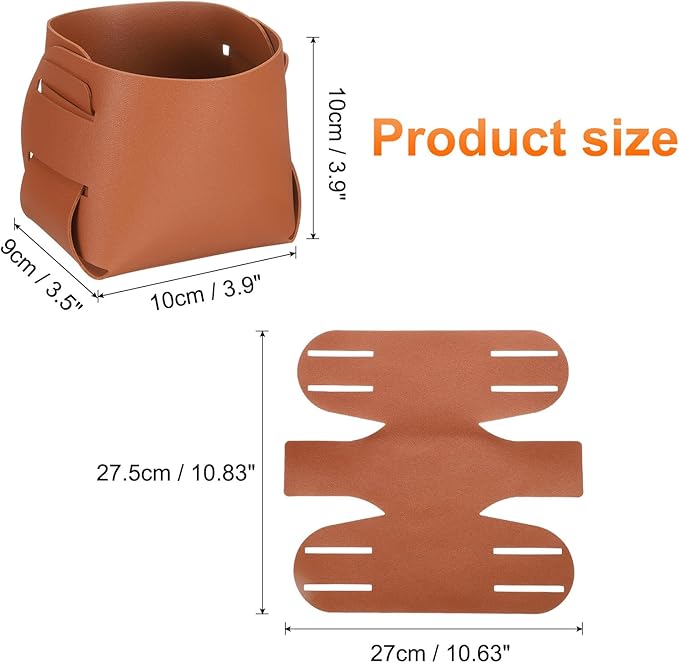 uxcell Valet Tray Organizer, PU Leather Desktop Storage Organizer Box Tray Entryway Table Bedside Nightstand Catchall Vanity Tray for Jewelry Key Coin Watch Wallet (Light Brown)