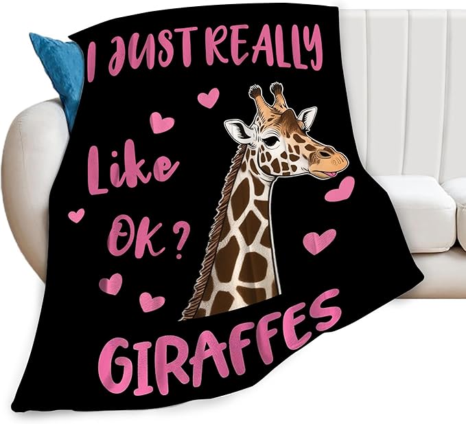 Giraffe Throw Blanket - Soft Plush Fleece Grassland Animals Bedding Blankets- Cozy Giraffe Stuff Gifts for Women Girls Kids 40"X50"