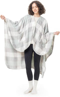 Berkshire Blanket PrimaLush™ Double-Sided Wearable Blanket with Pockets – Ultra Soft Fleece Shawl Wrap for Adults & Teens (One Size, 58" x 64")