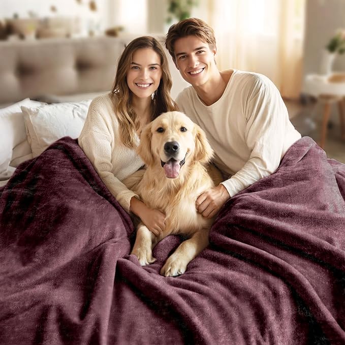 JYK Fleece Plush Blanket - 4.4 LB, 1 Ply Lightweight Korean Style Mink Blanket, King 85" x 95" - Super Soft, Warm & Cozy, Microfiber Bed Blanket for All Seasons, Brown
