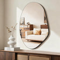 FICTOR Irregular Asymmetrical Wall Mirror, 32" x 19" Modern Decorative Mirror for Entryway, Bathroom, Bedroom, Living Room, Dining Room