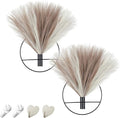 Pretty Jolly Boho Wall Decor 2 Pack, Metal Wall Hanging - Artificial Pampas in Beige & Coffee for Living Room, Bedroom, Dining Room & Bathroom