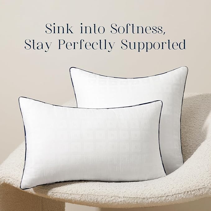Phantoscope 12x20 Pillow Inserts, Decorative Throw Pillow Inserts with 100% Cotton Jacquard Cover, Virgin Fiber Pillow Sham Stuffer, Lumbar Square Couch Cushion Pillows, Pack of 1, 12x20 Inch