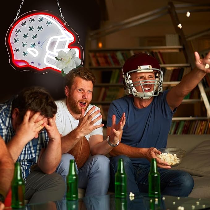 Pugna Football Merch Neon Signs for Wall Decor University Football Team Neon Lights for Bedroom Led Signs Suitable for Dormitory Man Cave Christmas Gift