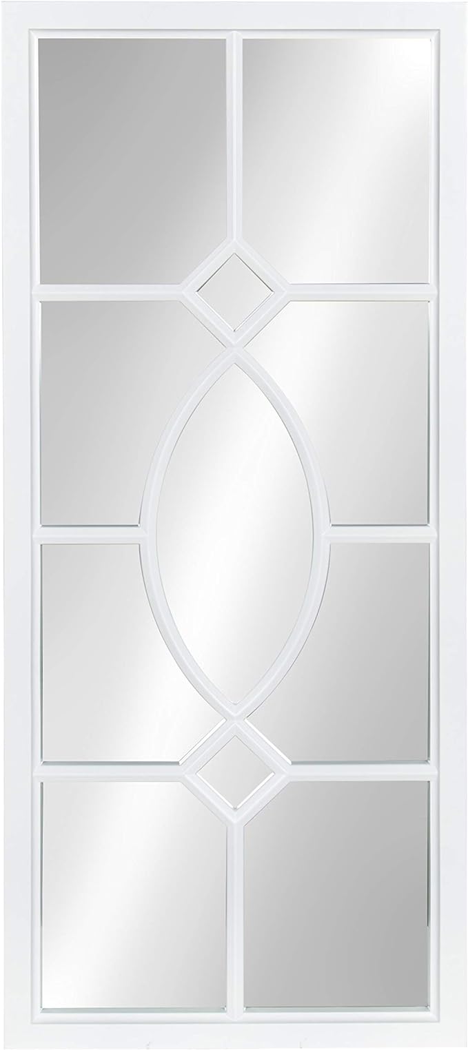 Kate and Laurel Cassat Casual Modern Window Wall Accent Mirror, White