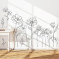 3 Sheets Wall Stickers DIY Boho Flower Wall Decal Removable Waterproof Wall Art Decor for Bedroom Living Room Offices Home Decoration (Black Flower)