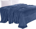 Elegant Comfort Luxury Velvety Feel Blanket, All-Season Lightweight Blanket, Ultra Plush, Soft, Cozy-Fuzzy Flannel Fleece for Couch, Sofa, Bed, Travel, Solid Design, Twin/Twin XL, Navy Blue