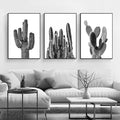 Black And White Cactus Canvas Wall Art Saguaro Cactus Pictures Wall Decor Black And White Artwork Painting Mexican Succulent Poster Prints for Living Room Bedroom Decor 16x24x3 Inch Unframed