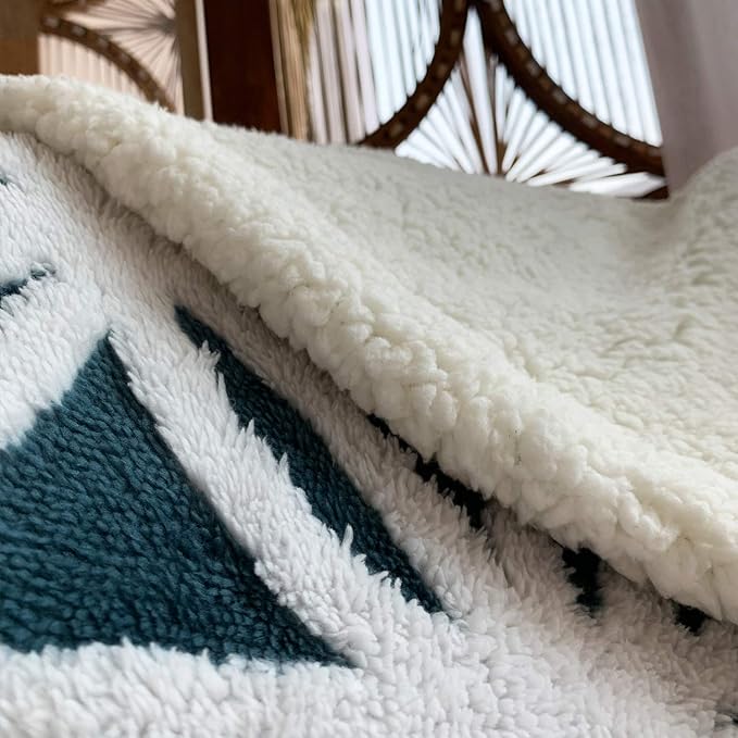 LOMAO Sherpa Fleece Blanket Easter Gifts for Mom Cozy Soft Throw Blanket for Women Men Dual Sided Couch Sofa Bed Blanket (Navy, 60''x80'')