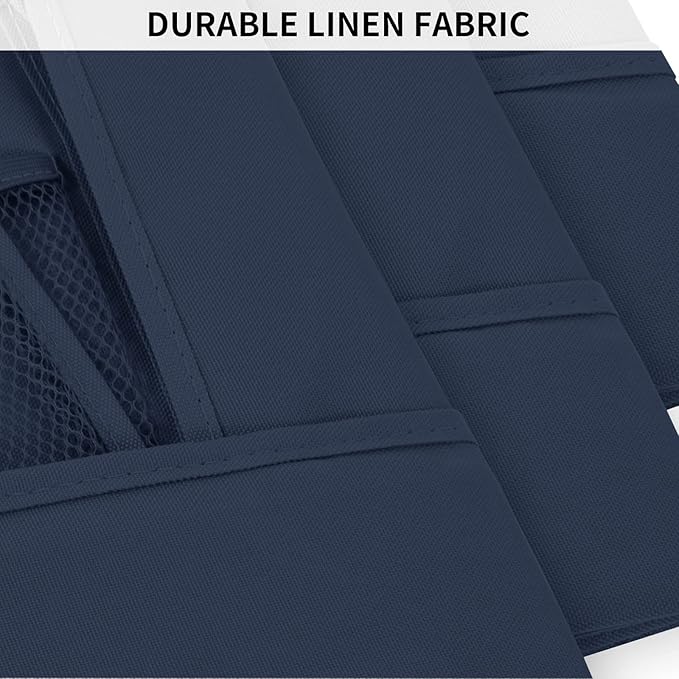 Joyfulife Bedside Caddy Bunk Bed Organizer Bedside Storage Organizer Hanging Bedside Storage Bag Pocket for Bunk, Hospital Beds, College Dorm Rooms, Baby Bed Rails, Camp 8 Pockets (Dark Blue)