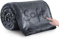 IR Imperial Rooms Fleece Blanket - Super Soft Fluffy Dark Grey Throw Blanket for Sofa and Bed - Warm and Cozy Lightweight 400 GSM Microfiber Bed Throws Blankets, 50x60 Inches (Throw/Travel)