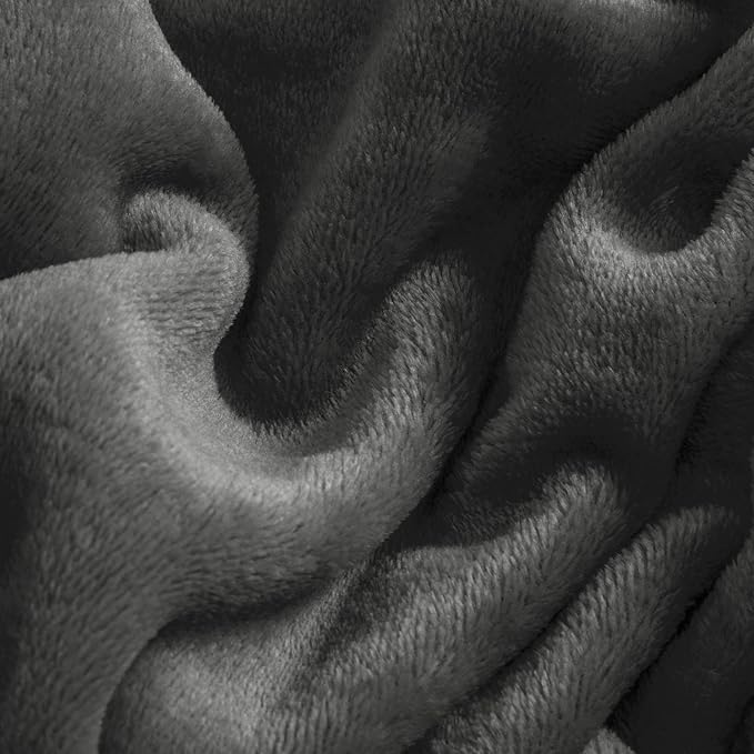 BEDELITE Flannel Sheets Twin Size Dark Gray - Super Soft Fleece Sheets Set Fluffy Extra Plush, 3 Piece(Include Fitted Sheet, Flat Sheet, 1 Pillowcase)