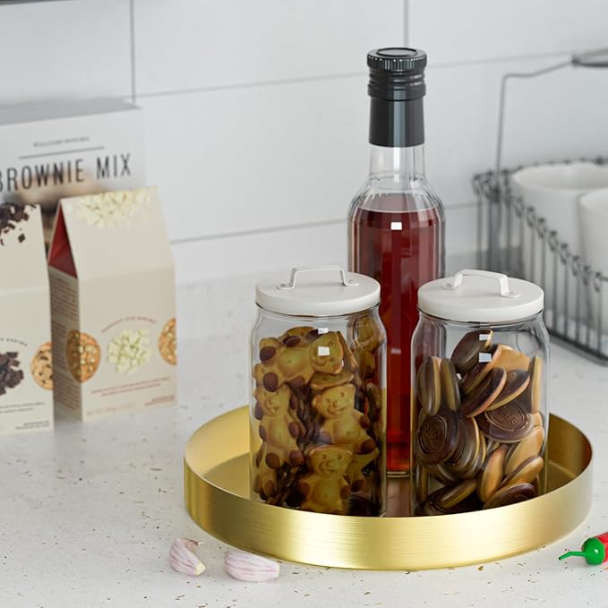 Decorative Tray Centerpiece Decor Organizer Round Trays Storage for Coffee Table Tray Home Decor for Living Room Kitchen Counter