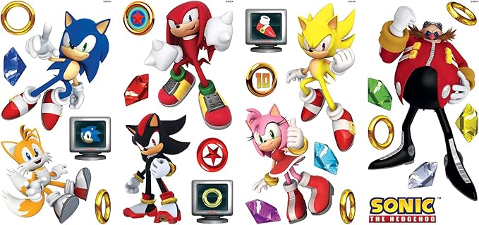 RoomMates Sonic The Hedgehog Characters Wall Decals, RMK5584SCS