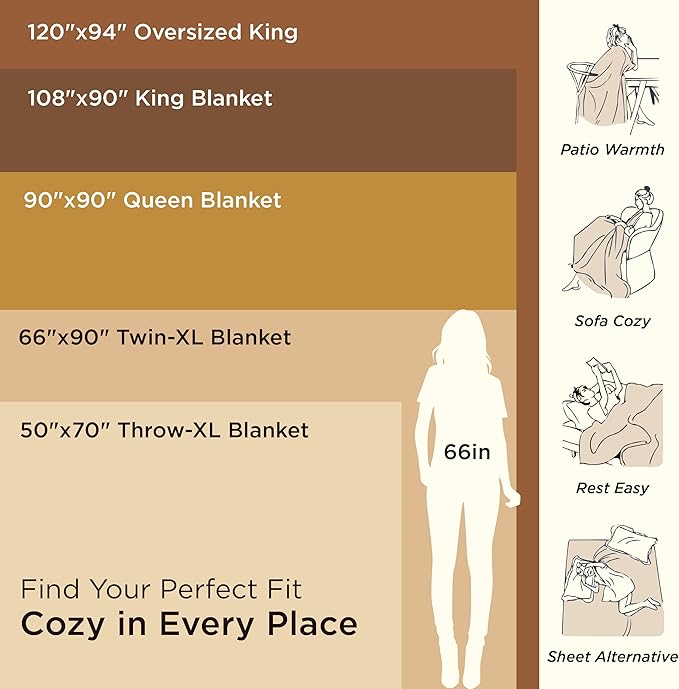 Bedsure GentleSoft 100% Cotton Blanket Twin XL Size for Bed - Breathable and Lightweight, Soft Cozy Textured Herringbone Woven Summer Blanket for College Dorm, Linen Beige, 66x90 inches