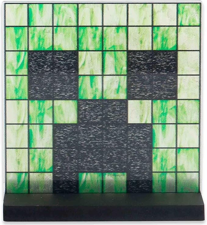 Minecraft Creeper Acrylic Tabletop Display - Fun Creeper Pixel Face Decoration for Desk or Shelf