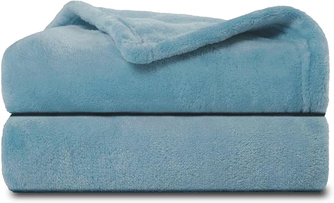 NANPIPER Baby Blankets, Super Soft Fleece Fuzzy Blanket for Toddler, Luxury Cozy Lightweight Microfiber Plush Blanket-Throw Size 30"x40",Light Blue