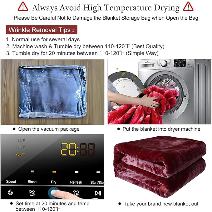 JYK Fleece Plush Blanket - 4.4 LB, 1 Ply Lightweight Korean Style Mink Blanket, King 85" x 95" - Super Soft, Warm & Cozy, Microfiber Bed Blanket for All Seasons, Burgundy