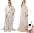 Heated Blanket Throw - Wearable Electric Blanket with 6 Heat Levels & 9 Hours Auto Off,Gifts for Women,Home Office Use,Machine Washable,50"x70"(Beige)