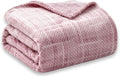COOVA Fleece Throw Blanket for Couch, Super Soft and Cozy 3D Jacquard Warm Blankets, Lightweight and Fuzzy Throw for Bed, Sofa, Chair, Giftable (Light Pink, 50"x60")