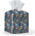 Tissue Box Cover, Tissue Box Holder, Square with Belt Bottom, PU Leather Decorative Organizer for Desk, Tabletop, Countertop Bathroom, Toilet Car, Office, Dresser Bedside, Cat Plant Flower Decor