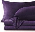 BEDELITE Flannel Sheets Full Size Purple - Super Soft Fleece Sheets Set Fluffy Extra Plush, 4 Piece(Include Fitted Sheet, Flat Sheet, 2 Pillowcases)