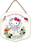 Hello Kitty Fairy Enjoy the Little Things Hanging Wood Wall Decor - Cute Hello Kitty Sign for Home