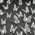72pcs White Butterfly Wall Stickers, 3D Butterfly Decorations for Birthday Wedding Party Decorations, Cake Room Table Decorations, Removable Stickers