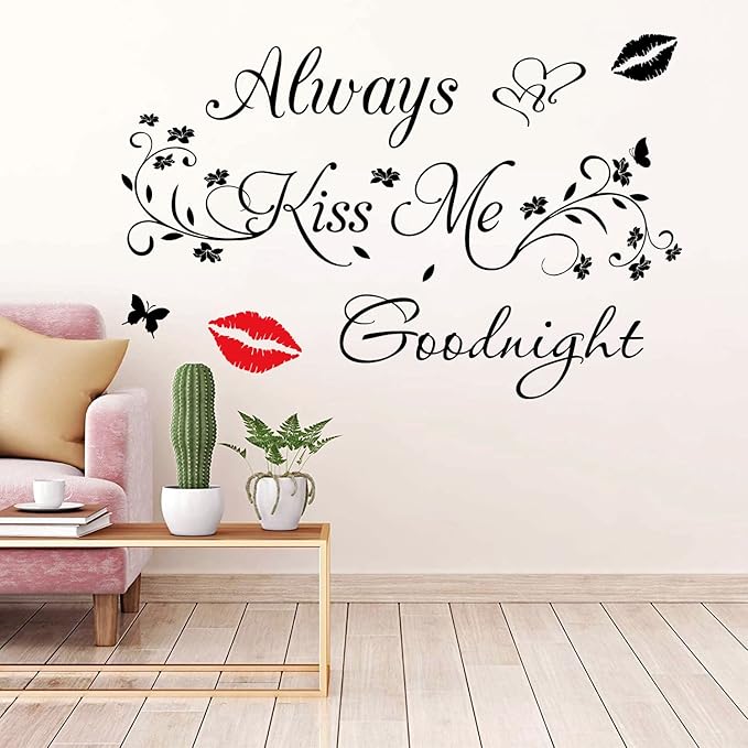 Aeways Kiss Me Goodnight Wall Stickers Decals Wall Decor Home Decorations