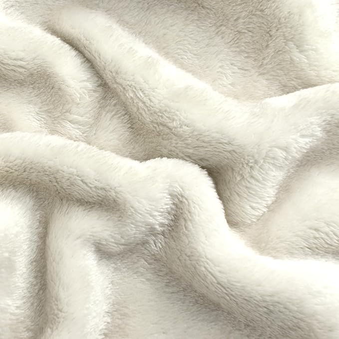 SOCHOW Flannel Fleece Blanket Twin Size, All Season Lightweight Super Soft Cozy Blanket for Bed or Couch, Linen, 60x80 inches