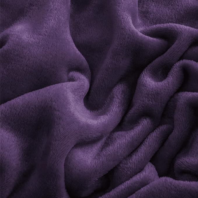 BEDELITE Flannel Sheets Full Size Purple - Super Soft Fleece Sheets Set Fluffy Extra Plush, 4 Piece(Include Fitted Sheet, Flat Sheet, 2 Pillowcases)
