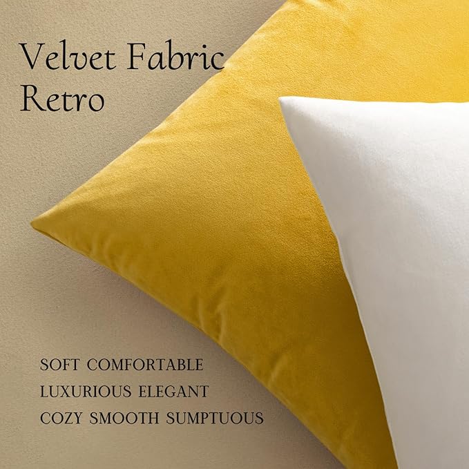 MIULEE 24x24 Inch Euro Sham Velvet Pillow Covers, Set of 2 Large Square Decorative Pillows -Pure White Super Soft for King Bed, Sofa, Couch, Accent Chairs with Hidden Zipper