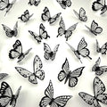 72pcs Black Butterfly Wall Stickers, 3D Butterflies Wall Decorations for Home, Room Bedroom Mural Decorations Removable Sticker
