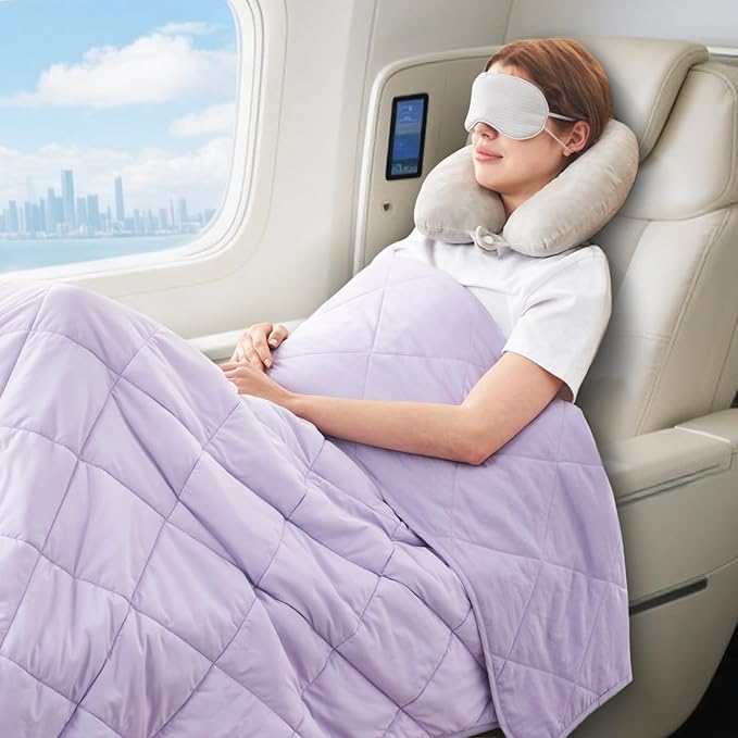 Cozy Bliss Cooling Blanket for Hot Sleepers King Size, Q-Max 0.45 Cooling Comfort, Cold Blankets for Night Sweats Sleeping, Ultra-Cool Lightweight Breathable Summer Blanket for Bed, Purple 108"x90"
