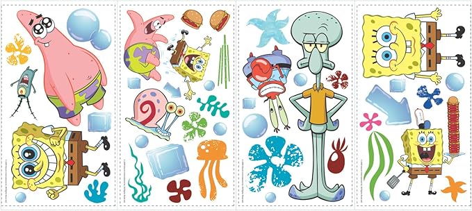 RoomMates RMK1380SCS Spongebob Squarepants Peel and Stick Wall Decals