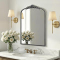 Micasso Vintage Wall Black Mirror: 24" x 36" French Baroque Antique Mirror - Traditional Ornate Decorative Arched Mirrors for Wall/Bathroom/Entryway/Fireplace/Hallway - Home Decor for Living Room