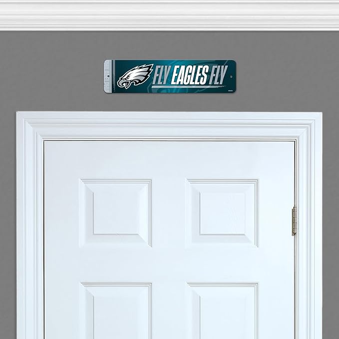 Rico Industries NFL Football Metal Street Sign 4" x 15" Home Décor - Bedroom - Office
