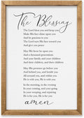 comurdyo The Blessing Bible Verse Wall Art Christian Decor for Home 16"×11" May The Lord Bless You And Keep You Scripture Sign Religious Bible Quotes Wall Decoration Wood Framed Hanging (Wood)