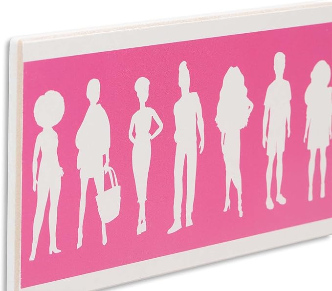 Mattel Barbie Silhouettes Wood Wall Decor - Stylish Barbie Wall Art for Bedroom or Play Room