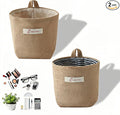 Machine Washable Hemp Cotton Hanging Organizer for Door, Wall & Bedside. Space Saving Storage Pockets, Heavy Duty 15lb Anti-Slip Design for Home & Office (White dot)