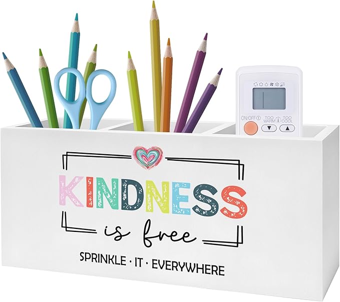Inspirational Mental Health Wellness Pen Pencil Holder, Kindness Gifts, Colorful Positive Motivational Makeup Brush Toothbrush Holder for Home Office Dorm Desk Accessories